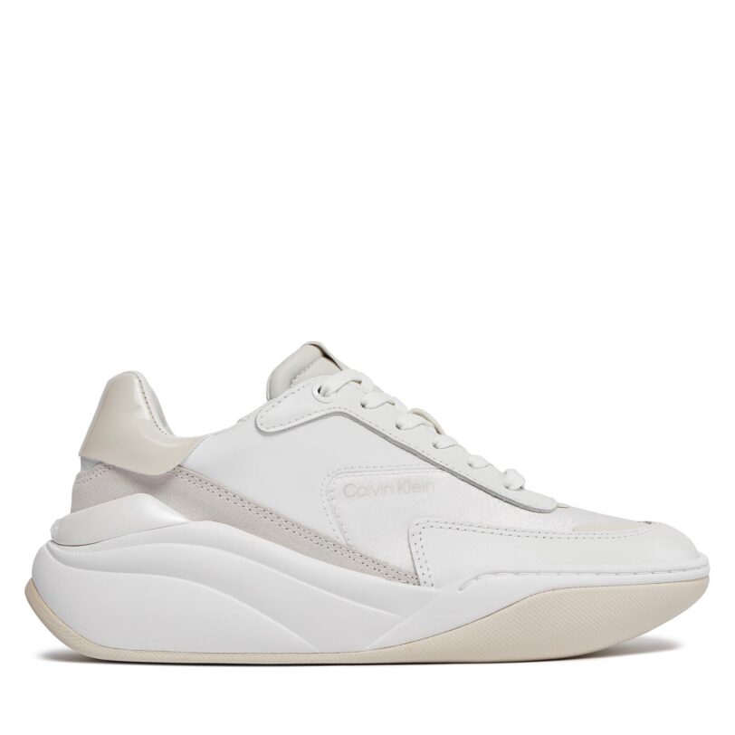 Сникърси Calvin Klein Cloud Wedge Lace Up-Pearlized HW0HW02040 Бял цвят на ниска цена