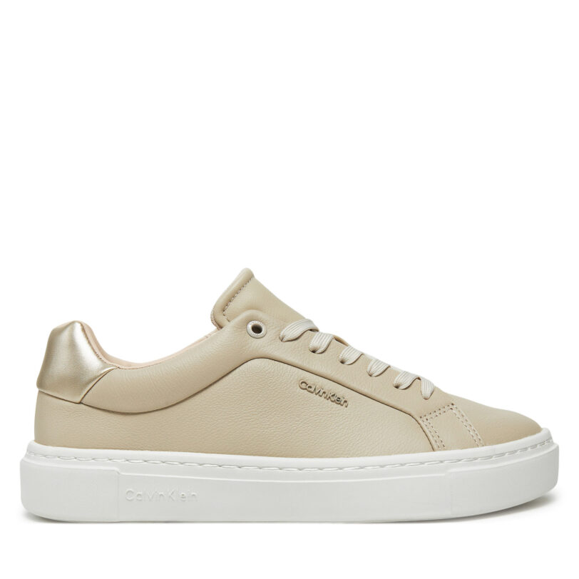 Сникърси Calvin Klein Cupsole Lace Up W/Ml HW0HW02288 Екрю цвят на ниска цена
