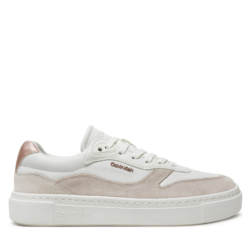 Сникърси Calvin Klein Cupsole Lace Up W/Ml Mix M HW0HW02114 Бял цвят на ниска цена
