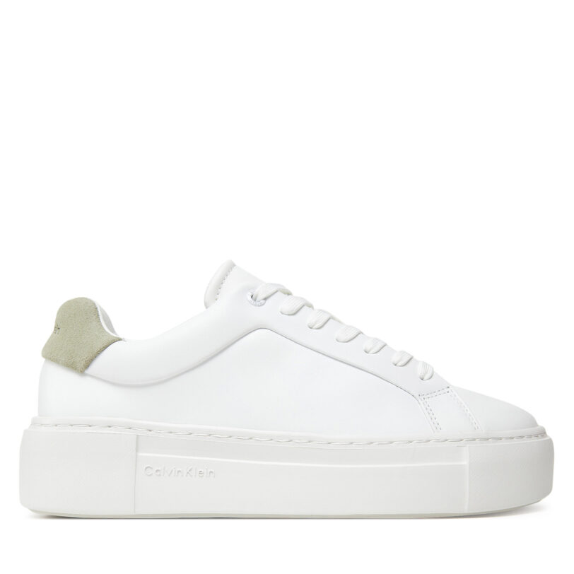 Сникърси Calvin Klein Ff Cupsole Lace Up Lth HW0HW02570 Бял цвят на ниска цена