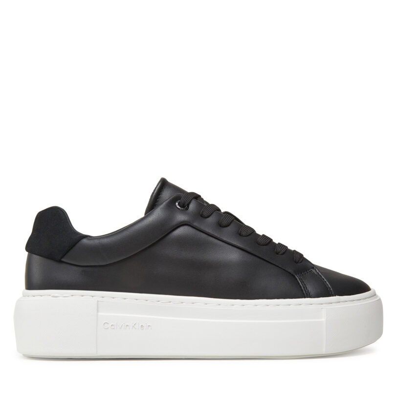 Сникърси Calvin Klein Ff Cupsole Lace Up Lth HW0HW02570 Черен цвят на ниска цена