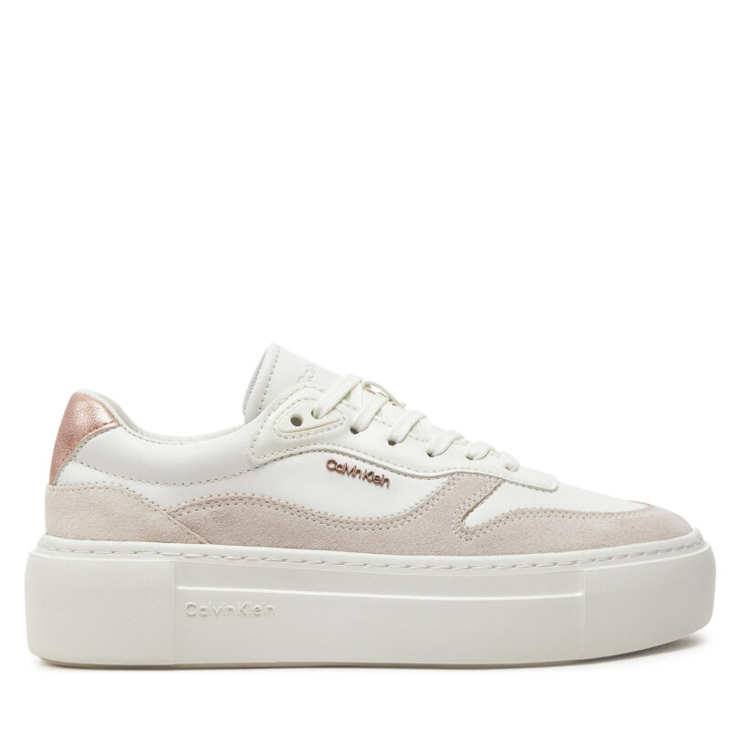 Сникърси Calvin Klein Ff Cupsole Lace Up W/Ml Mix M HW0HW02125 Бял цвят на ниска цена