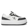 Сникърси Calvin Klein Jeans Bold Flatf Low Lace Mix Ml Fad YW0YW01316 Черен цвят на ниска цена