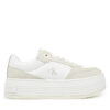 Сникърси Calvin Klein Jeans Bold Flatf Low Lace Mix YW0YW01742 Бял цвят на ниска цена