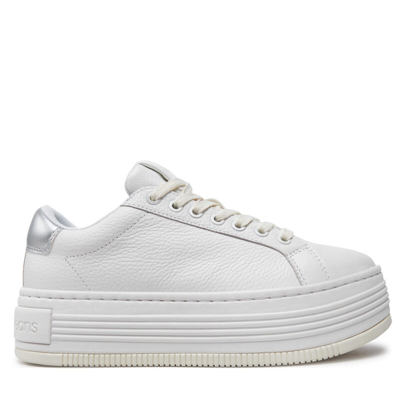Сникърси Calvin Klein Jeans Bold Flatf Low Mix Ohb YW0YW01632 Бял цвят на ниска цена