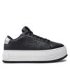 Сникърси Calvin Klein Jeans Bold Flatf Low Mix Ohb YW0YW01632 Черен цвят на ниска цена