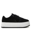 Сникърси Calvin Klein Jeans Bold Platf Laceup Low Mg Suede YW0YW01575 Черен цвят на ниска цена