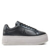 Сникърси Calvin Klein Jeans Bold Platf Low Lace Lth Ml Mtl YW0YW01464 Черен цвят на ниска цена