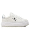 Сникърси Calvin Klein Jeans Bold Platf Low Lace Lth Ml Mtl YW0YW01516 Бял цвят на ниска цена