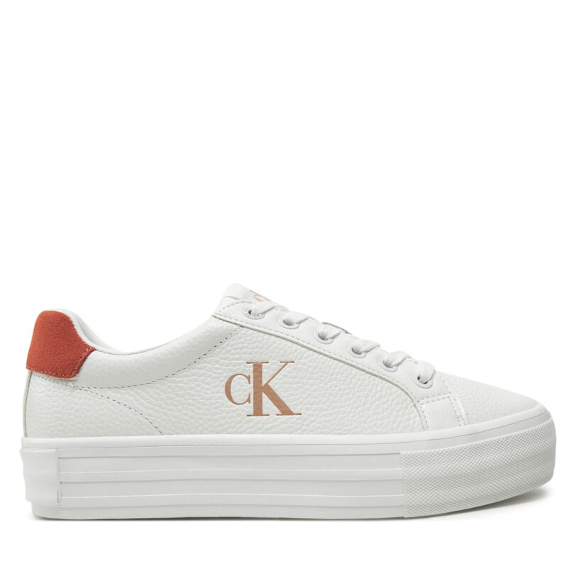Сникърси Calvin Klein Jeans Bold Vulc Flatf Low Lth Ml YW0YW01669 Бял цвят на ниска цена