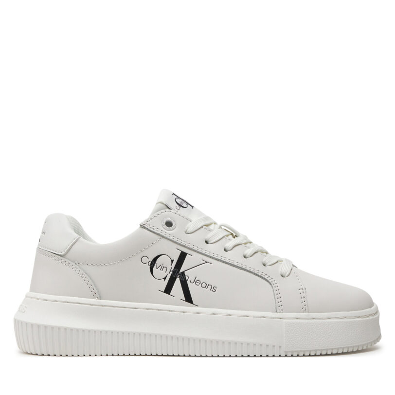 Сникърси Calvin Klein Jeans Chunky Cupsole Laceup Mon Lth Wn YW0YW00823 Бял цвят на ниска цена
