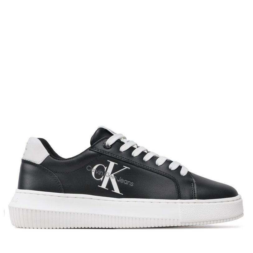 Сникърси Calvin Klein Jeans Chunky Cupsole Laceup Mon Lth Wn YW0YW00823 Черен цвят на ниска цена