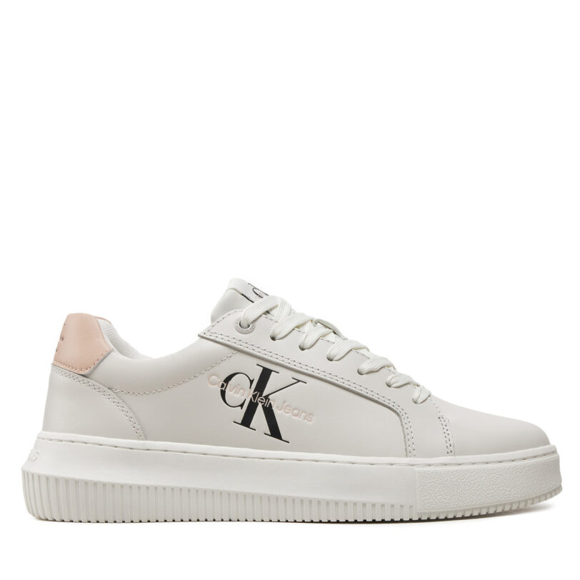 Сникърси Calvin Klein Jeans Chunky Cupsole Mono Lth Wn YW0YW00823 Бял цвят на ниска цена