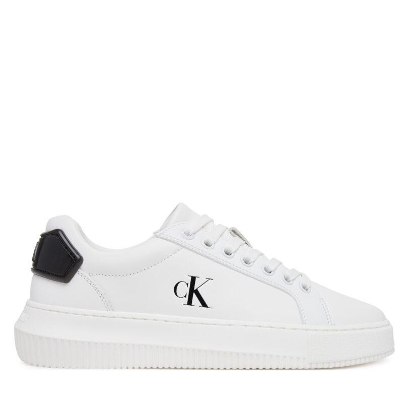 Сникърси Calvin Klein Jeans Chunky Cupsole Ru Patch Lth Wn YW0YW01846 Бял цвят на ниска цена