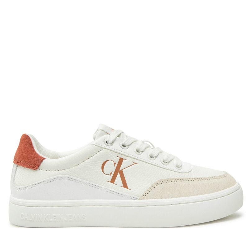 Сникърси Calvin Klein Jeans Classic Cupsole Laceup Low Lth YW0YW01668 Бял цвят на ниска цена