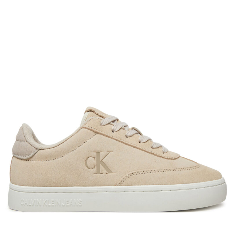 Сникърси Calvin Klein Jeans Classic Cupsole Laceup Wt Wm YW0YW01833 Екрю цвят на ниска цена