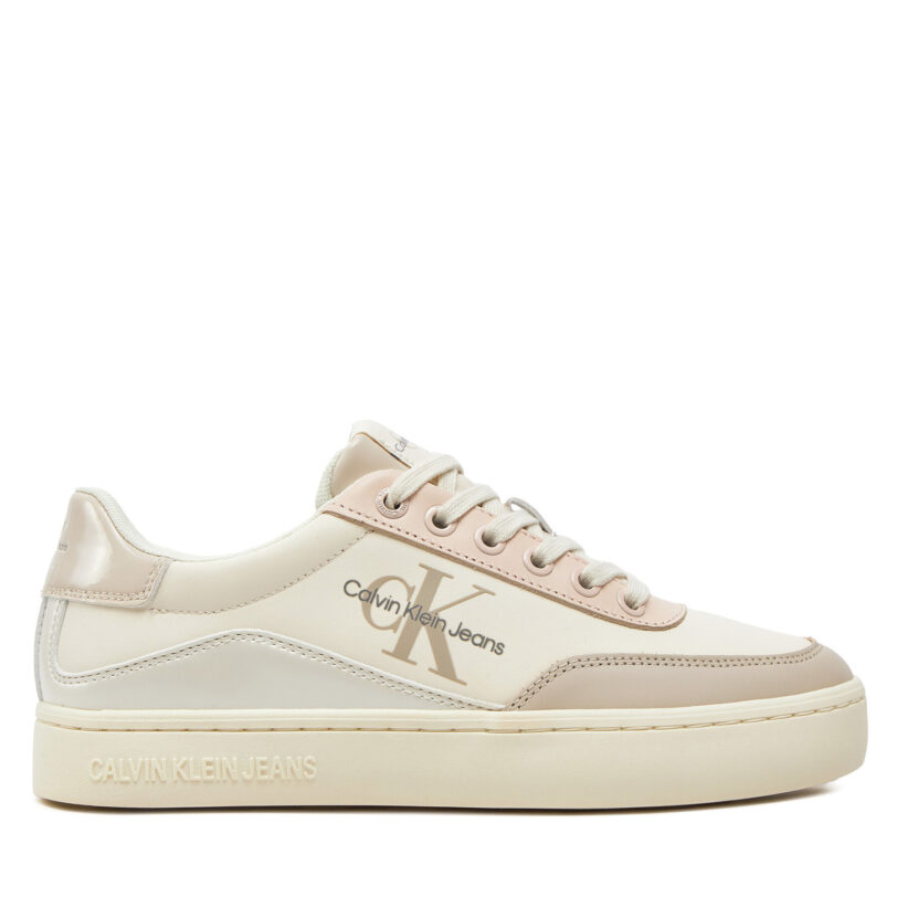 Сникърси Calvin Klein Jeans Classic Cupsole Low Lace Lth Ml YW0YW01527 Розов цвят на ниска цена