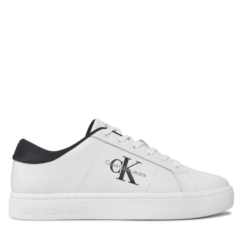Сникърси Calvin Klein Jeans Classic Cupsole Low Laceup Lth YM0YM00864 Бежов цвят на ниска цена