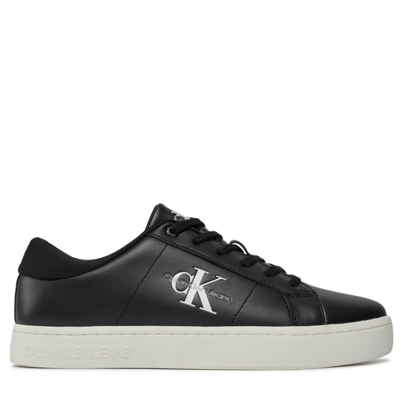 Сникърси Calvin Klein Jeans Classic Cupsole Low Laceup Lth YM0YM00864 Черен цвят на ниска цена