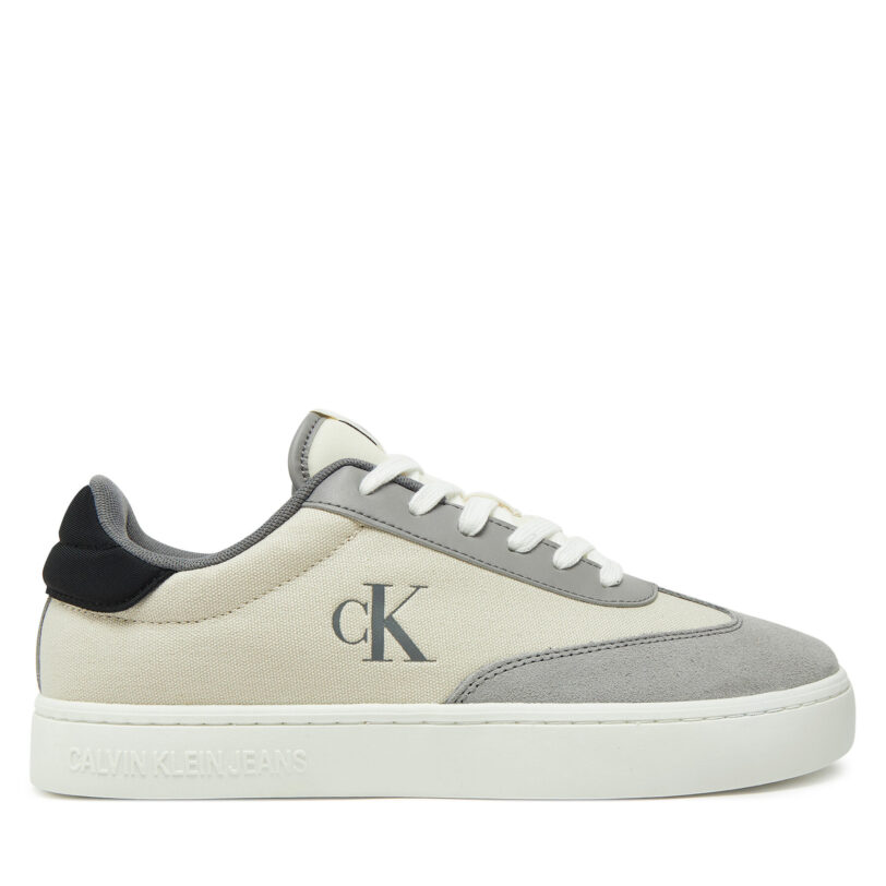 Сникърси Calvin Klein Jeans Classic Cupsole Low Mix Mg YM0YM01169 Екрю цвят на ниска цена