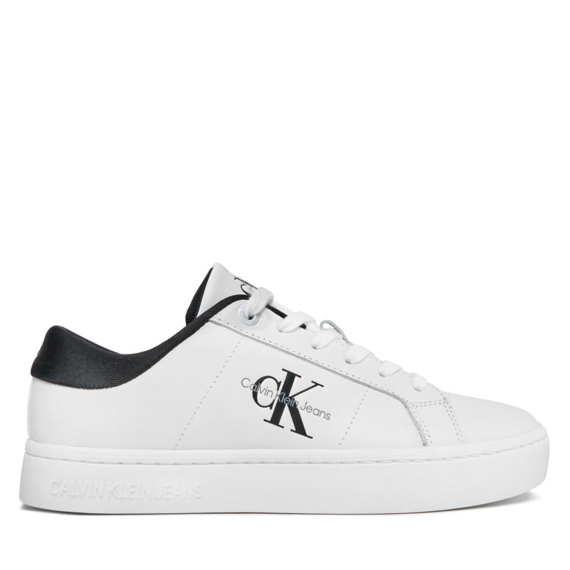 Сникърси Calvin Klein Jeans Classic Cupsole Lowlaceup Lth Wn YW0YW01444 Бял цвят на ниска цена