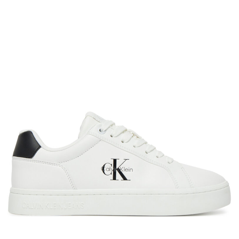 Сникърси Calvin Klein Jeans Classic Cupsole Mono Lth Wn YW0YW01902 Бял цвят на ниска цена