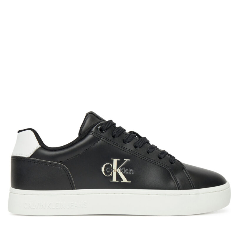 Сникърси Calvin Klein Jeans Classic Cupsole Mono Lth Wn YW0YW01902 Черен цвят на ниска цена