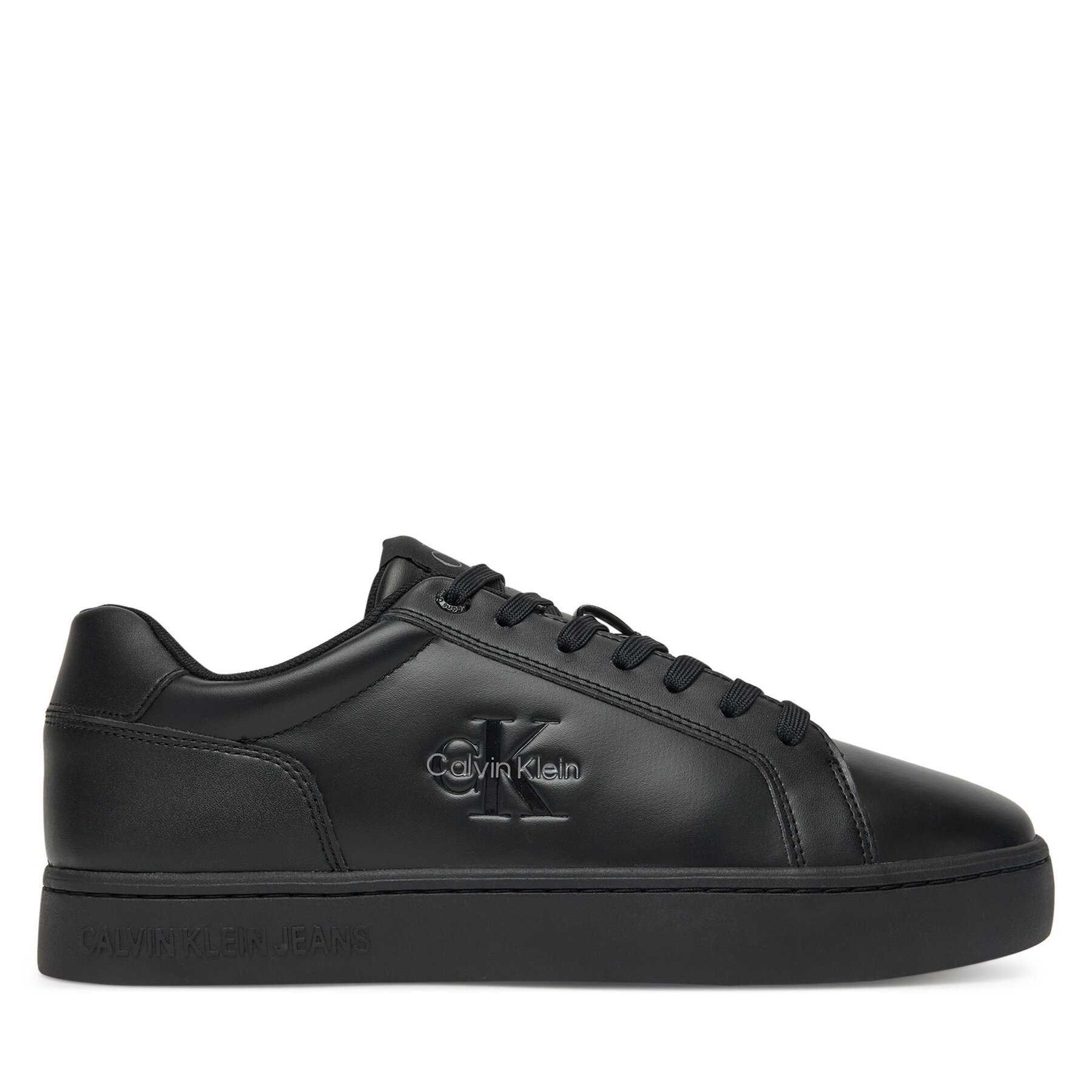 Сникърси Calvin Klein Jeans Classic Cupsole Mono Lth YM0YM01369 Черен цвят на ниска цена
