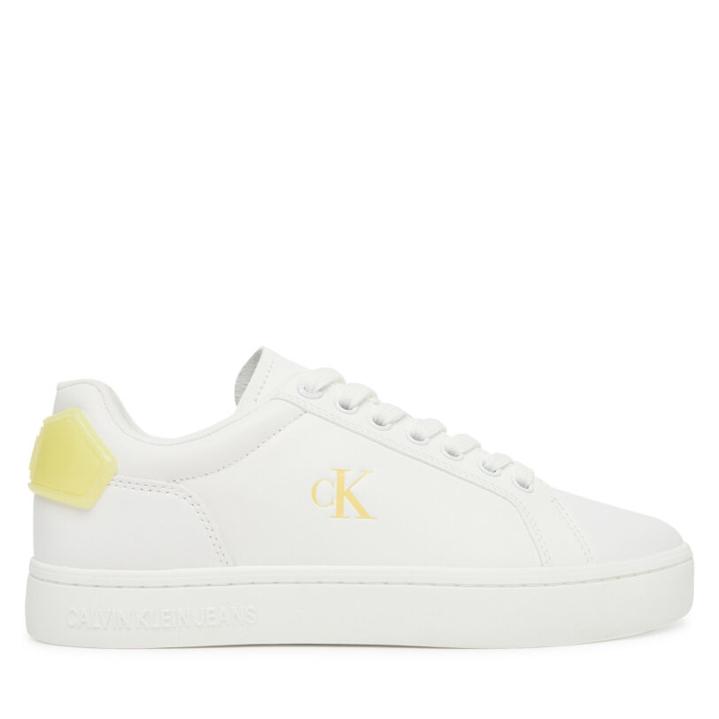 Сникърси Calvin Klein Jeans Classic Cupsole Ru Patch Lth Wn YW0YW01845 Бял цвят на ниска цена