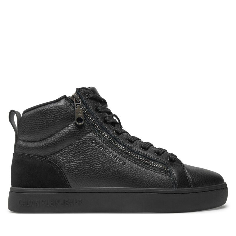 Сникърси Calvin Klein Jeans Classic Cupsole Zip Mid In YM0YM01156 Черен цвят на ниска цена