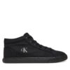 Сникърси Calvin Klein Jeans Ess Vulc Mid Mg Canvas YM0YM01210 Черен цвят на ниска цена