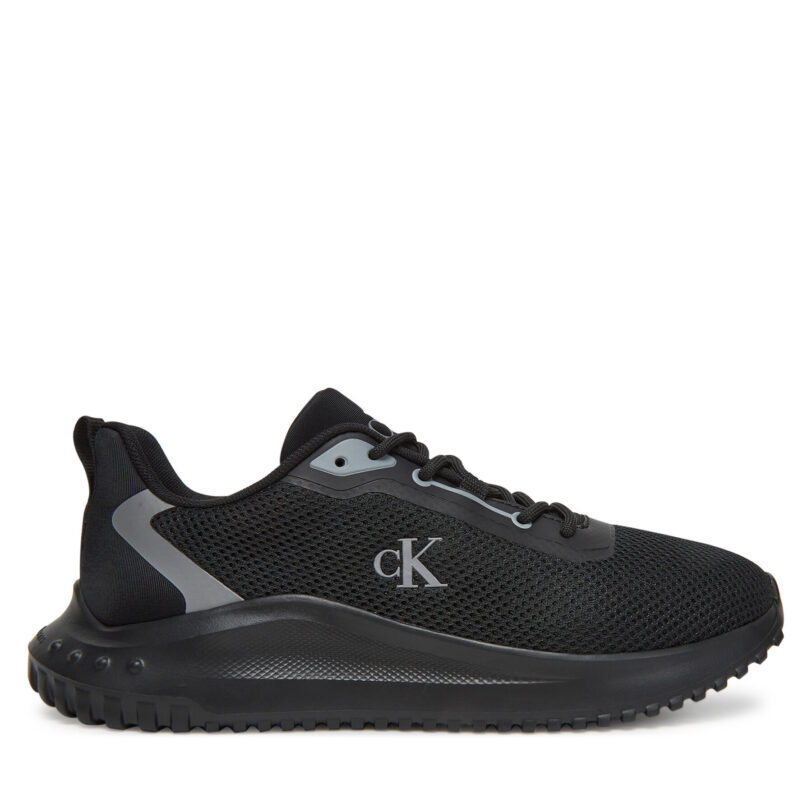 Сникърси Calvin Klein Jeans Eva Runner L-Up Mix Mesh Logo Ck YW0YW01851 Черен цвят на ниска цена