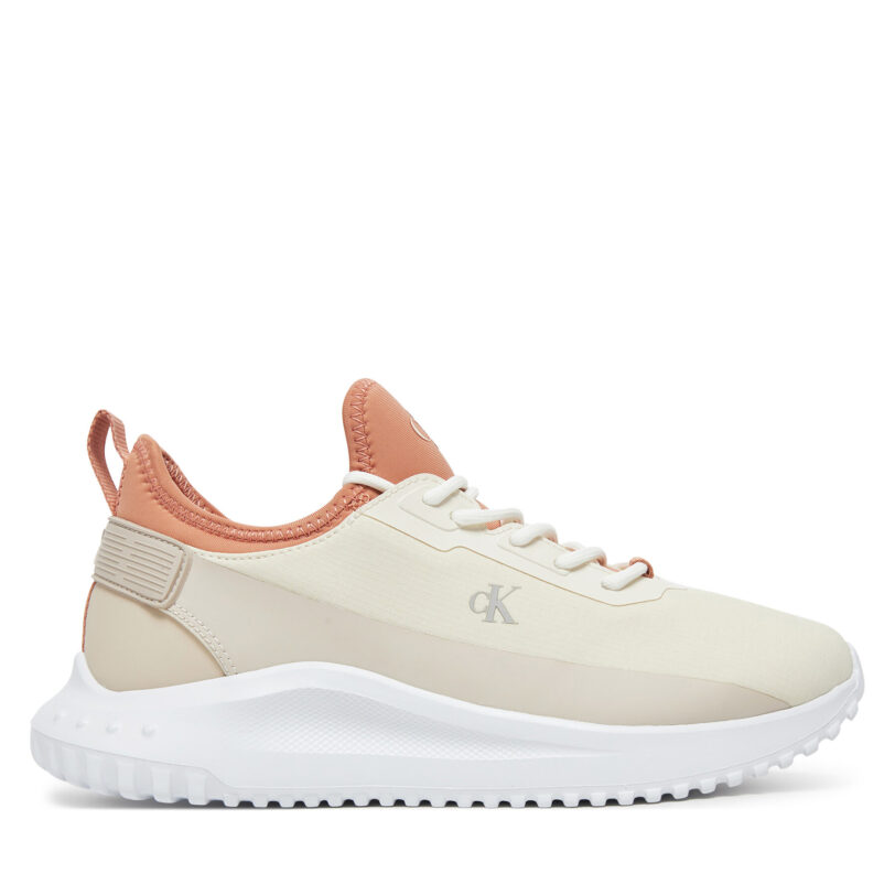 Сникърси Calvin Klein Jeans Eva Runner Low Lace Mix In YW0YW01759 Екрю цвят на ниска цена