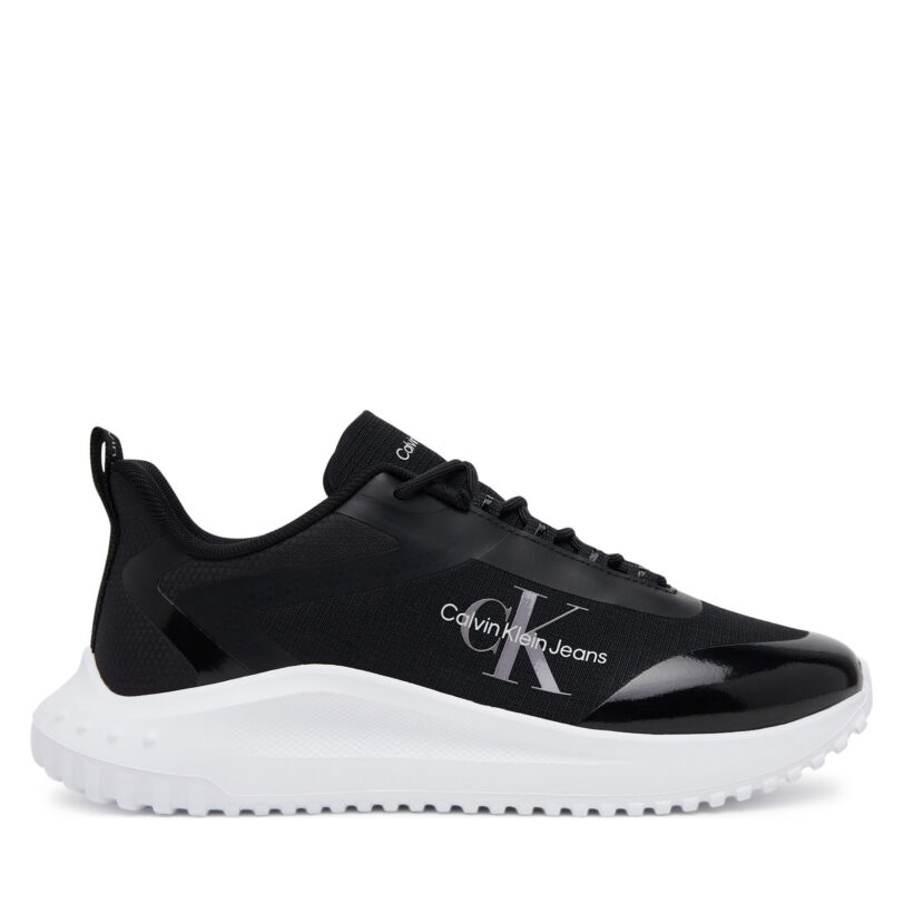Сникърси Calvin Klein Jeans Eva Runner Low Lace Mix Ml Wn YW0YW01442 Черен цвят на ниска цена