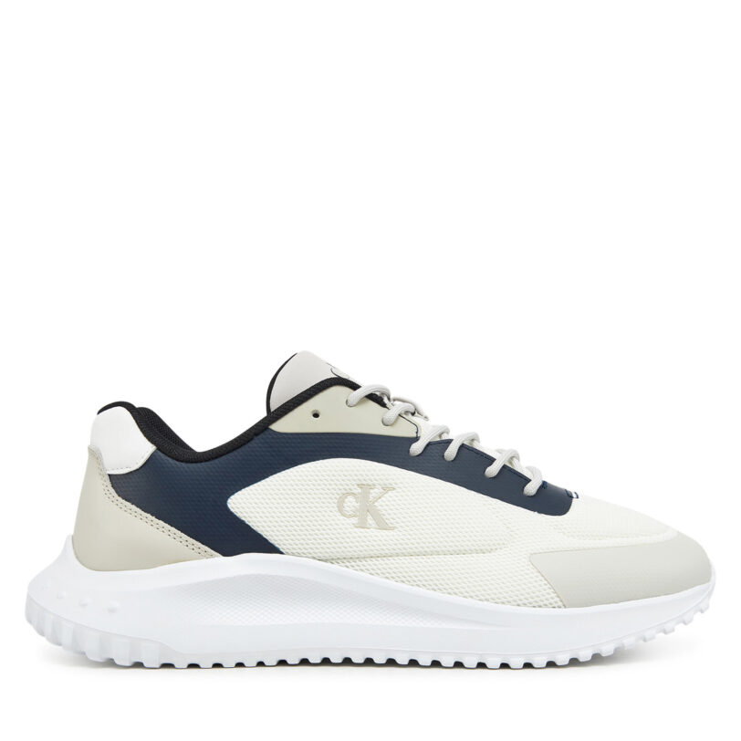 Сникърси Calvin Klein Jeans Eva Runner Low Mesh Mix YM0YM01185 Екрю цвят на ниска цена