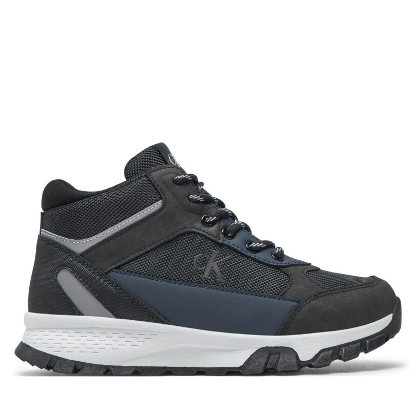 Сникърси Calvin Klein Jeans High Top Lace-Up Sneaker V3B9-81087-1492 S Черен цвят на ниска цена