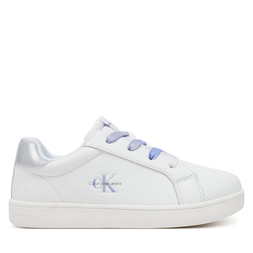 Сникърси Calvin Klein Jeans Low Cut Lece-UP V1A9-82009-1355X S Бял цвят на ниска цена