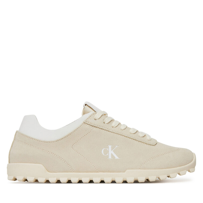 Сникърси Calvin Klein Jeans Low Profile Runner Mg Sue YW0YW01898 Бежов цвят на ниска цена