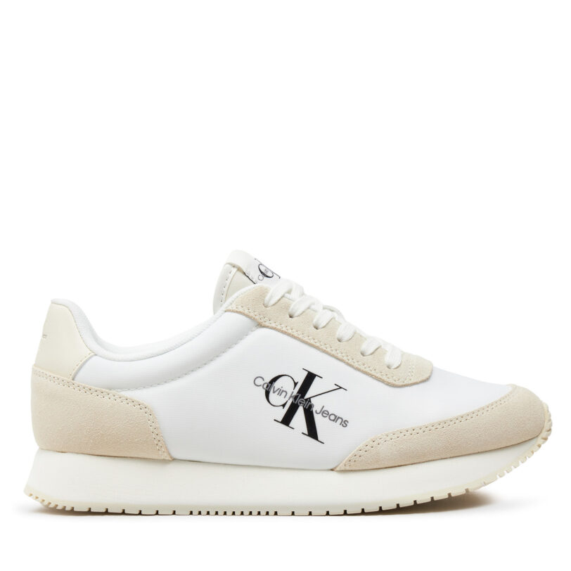 Сникърси Calvin Klein Jeans Retro Runner Low Lace Ny Ml YW0YW01326 Бял цвят на ниска цена