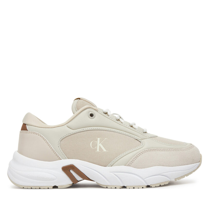 Сникърси Calvin Klein Jeans Retro Tennis Mg Mix YW0YW01743 Бежов цвят на ниска цена