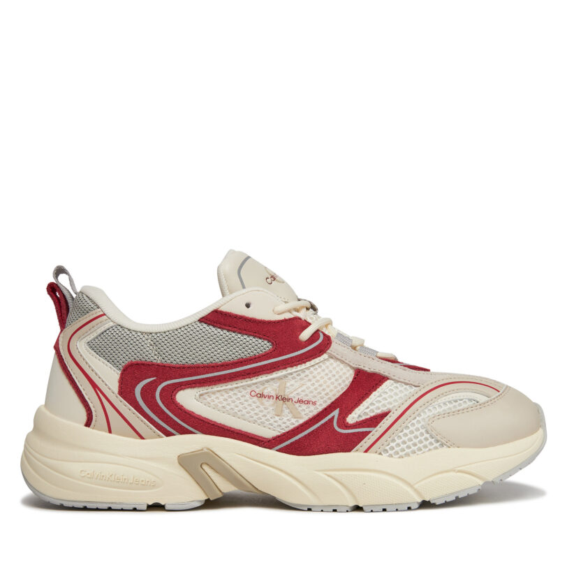Сникърси Calvin Klein Jeans Retro Tennis Su-Mesh YM0YM00589 Бежов цвят на ниска цена