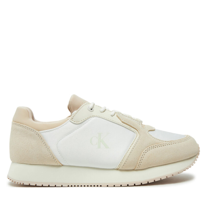 Сникърси Calvin Klein Jeans Runner Laceup Low Mg Media YW0YW01644 Екрю цвят на ниска цена