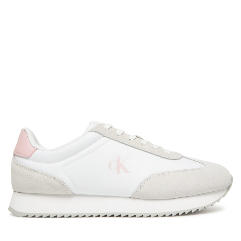 Сникърси Calvin Klein Jeans Runner Laceup Mg Nylon Mix YW0YW01828 Бял цвят на ниска цена