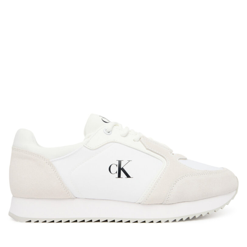 Сникърси Calvin Klein Jeans Runner Laceup Sock Mg Nylon Mix YW0YW01644 Бял цвят на ниска цена