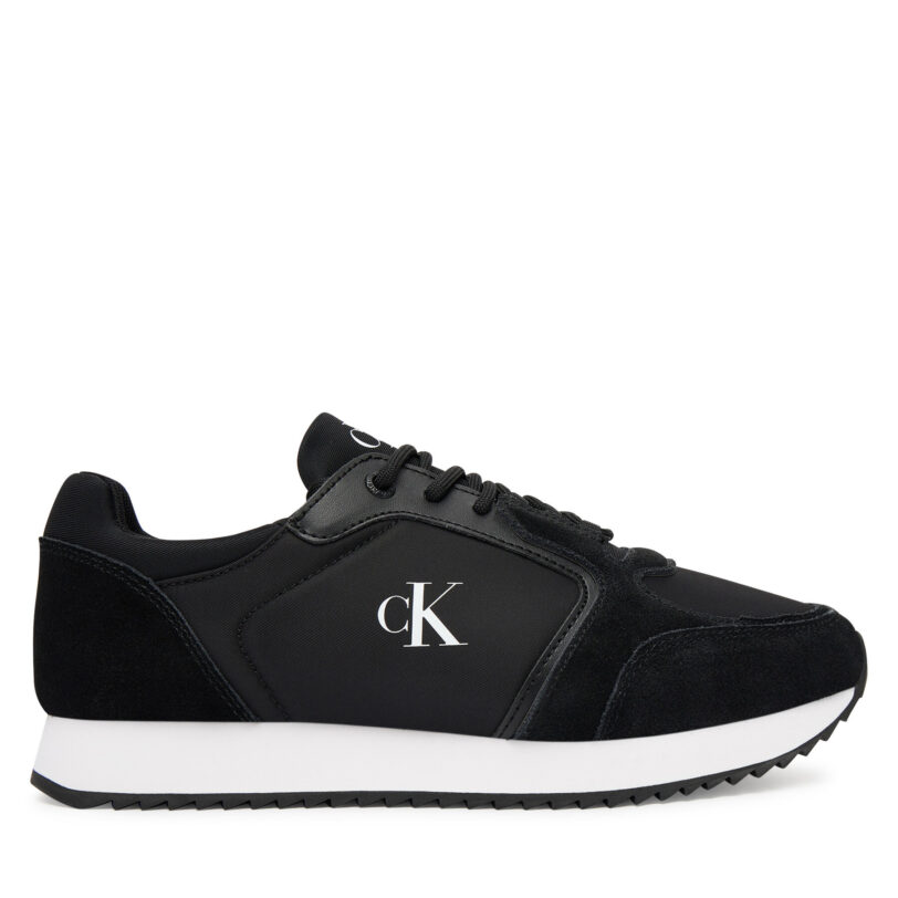 Сникърси Calvin Klein Jeans Runner Laceup Sock Mg Nylon Mix YW0YW01644 Черен цвят на ниска цена