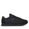 Сникърси Calvin Klein Jeans Runner Sock Laceup Mg Canvas YM0YM01217 Черен цвят на ниска цена