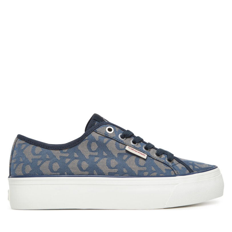 Сникърси Calvin Klein Jeans Vulc Flatf Jacquard YW0YW01965 Тъмносин цвят на ниска цена