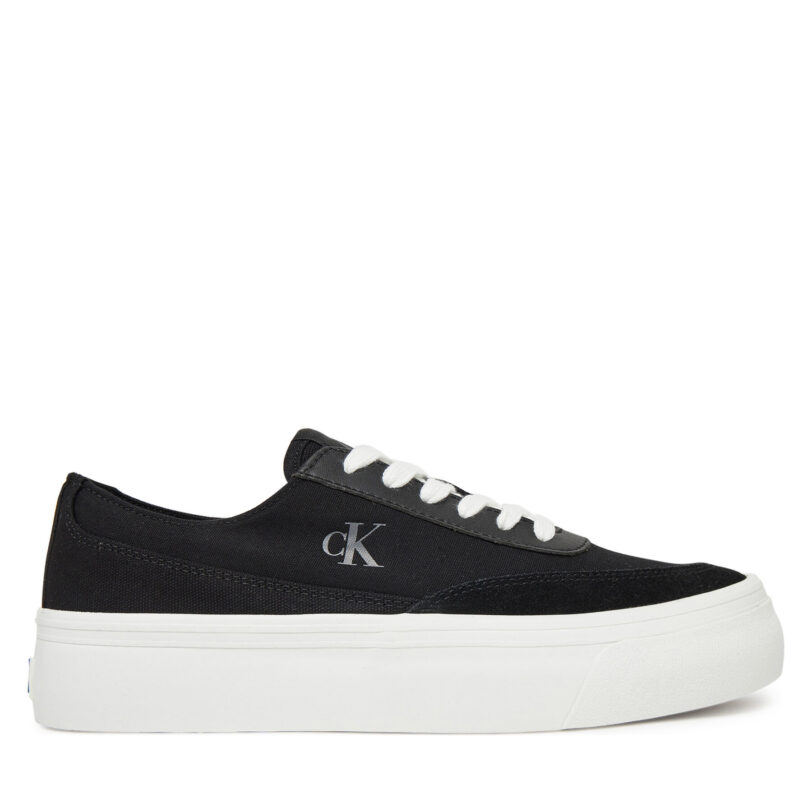 Сникърси Calvin Klein Jeans Vulc Flatform Low Cv Mix Mg YW0YW01770 Черен цвят на ниска цена