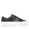 Сникърси Calvin Klein Jeans Vulc Flatform Lth YW0YW01886 Черен цвят на ниска цена