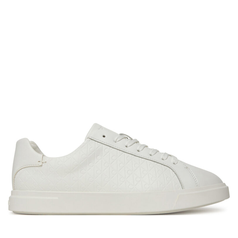 Сникърси Calvin Klein Low Pro Cups Lace Up Lth Aop HW0HW02817 Бял цвят на ниска цена